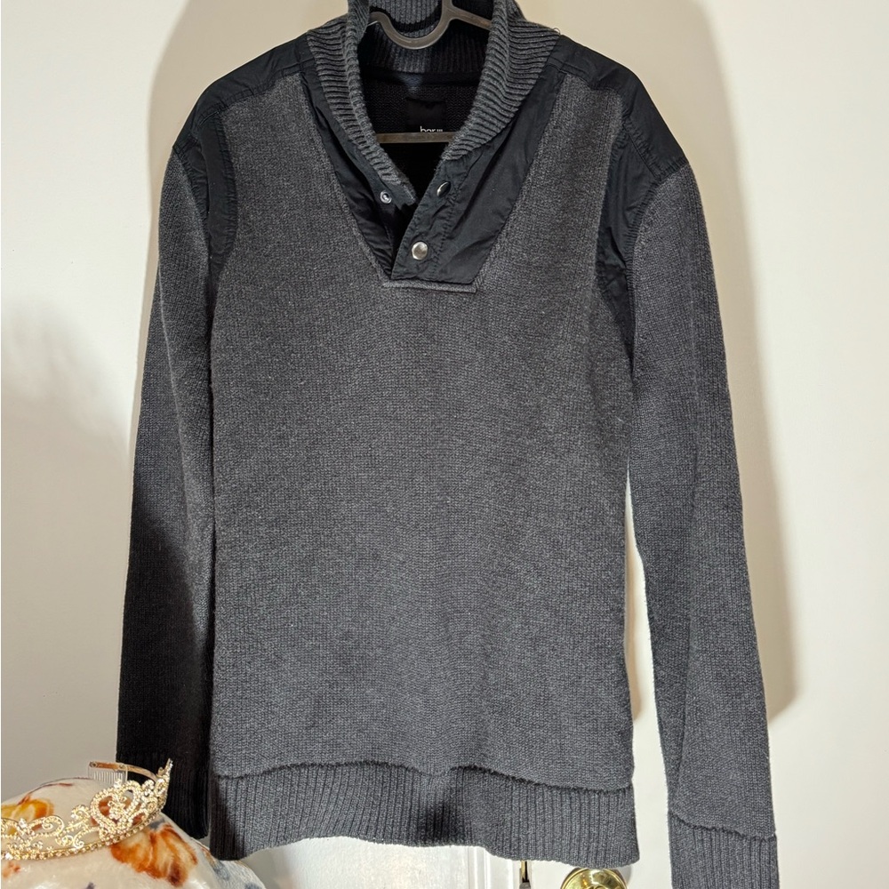 Bar III Charcoal and Black Knit Sweater
